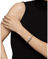 Buckle Classic Cable Bracelet Sterling Silver with Hampton Blue Topaz and Diamonds, 7mm