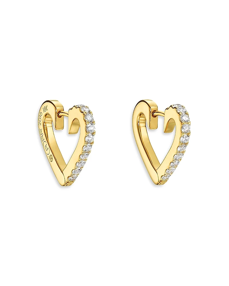 Cadar 18K Yellow Gold Endless Hoop Earrings with Diamonds, 0.34 tcw