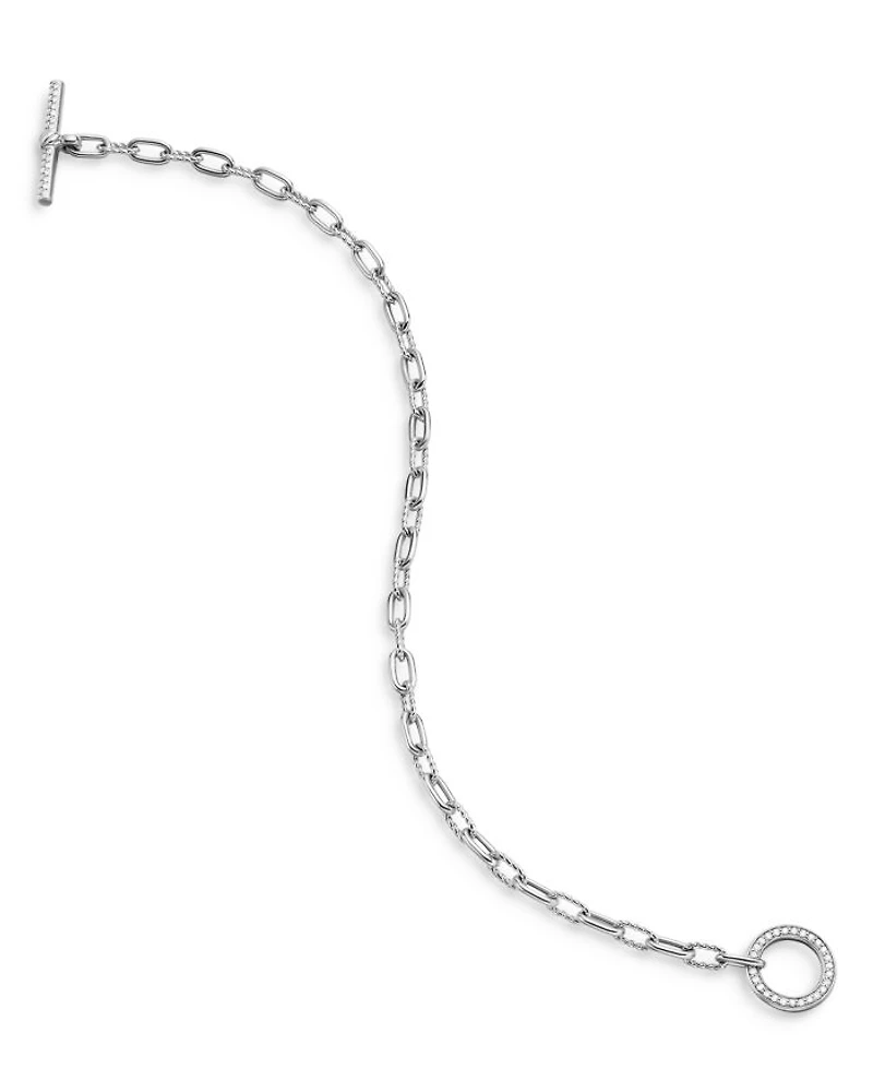 DY Madison® Toggle Chain Bracelet Sterling Silver with Diamonds