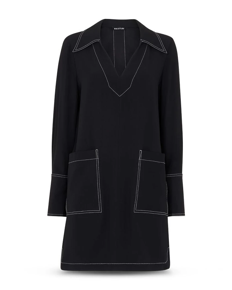 Topstitch Mini Dress