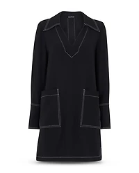 Topstitch Mini Dress