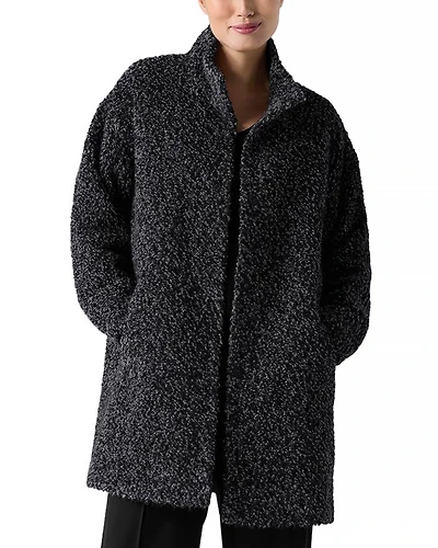 High Collar Boxy Long Sleeve Coat