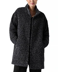 High Collar Boxy Long Sleeve Coat