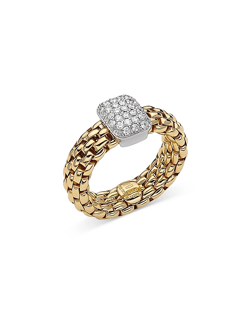 Fope 18K Yellow Gold Vendome Diamond Flex'it Ring