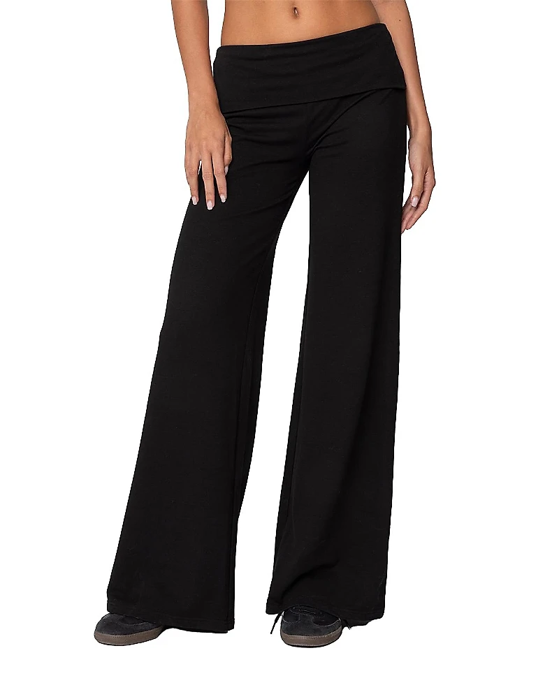 Edikted Wide Leg Fold Over Pants