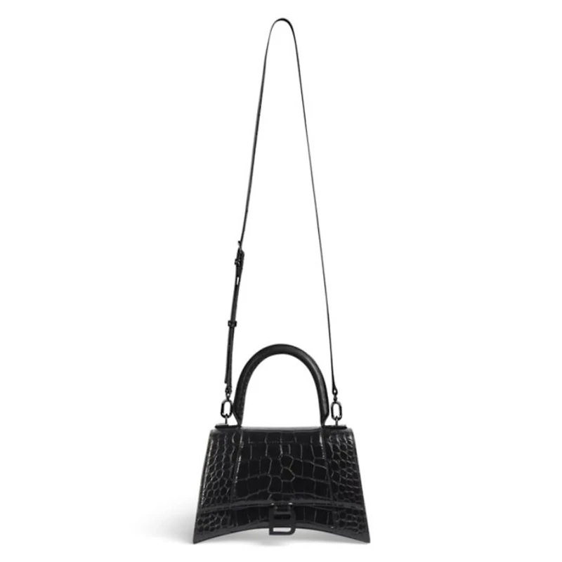 Hourglass Handbag Crocodile Embossed