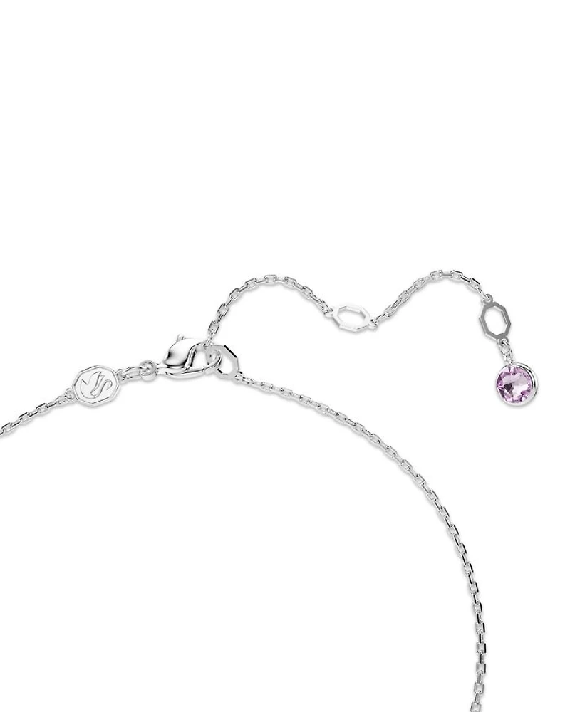 Gema Multicolor Crystal Lariat Necklace in Rhodium Plated, 14.87"-16.87"