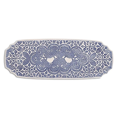 Vietri Uccello Blu Long Oval Platter