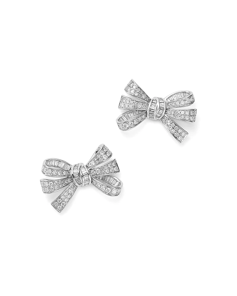Bloomingdale's Fine Collection Diamond Pave Bow Stud Earrings