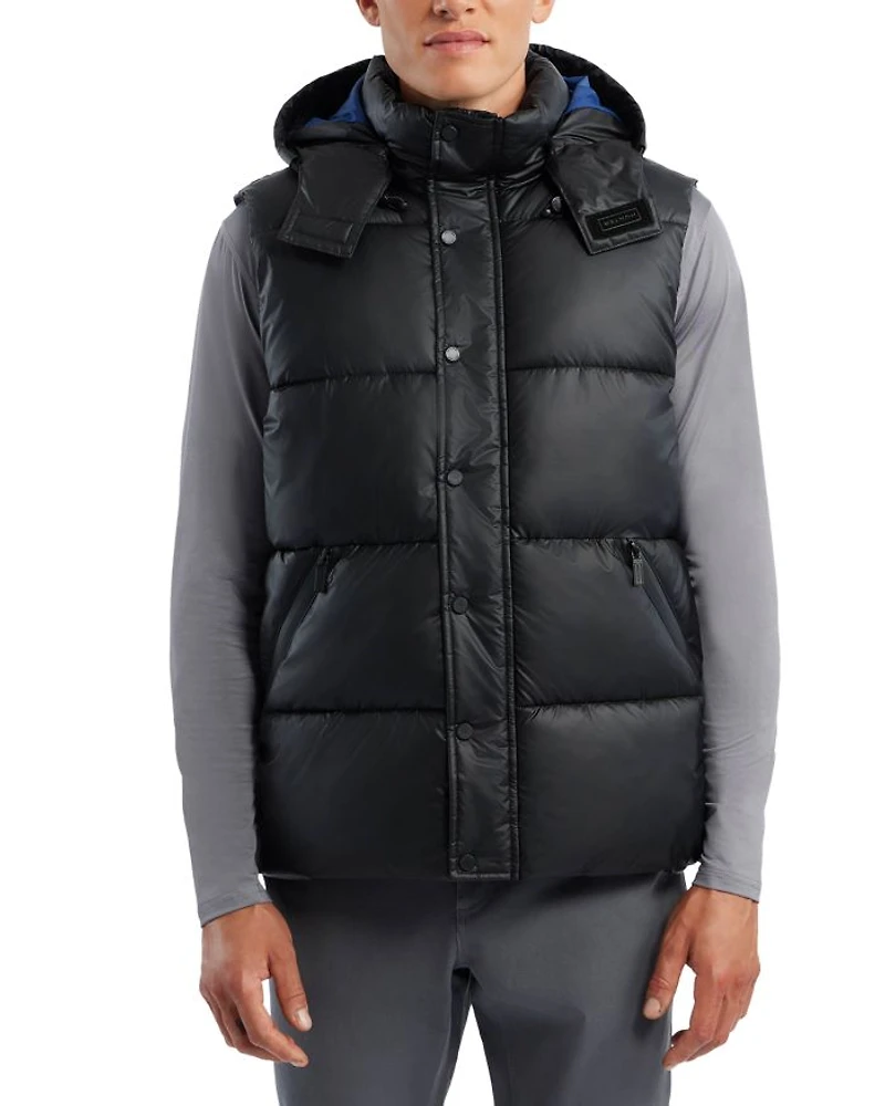 Chiswell Nylon Quilted Removable Hood Full Zip Puffer Vest