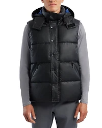 Chiswell Nylon Quilted Removable Hood Full Zip Puffer Vest
