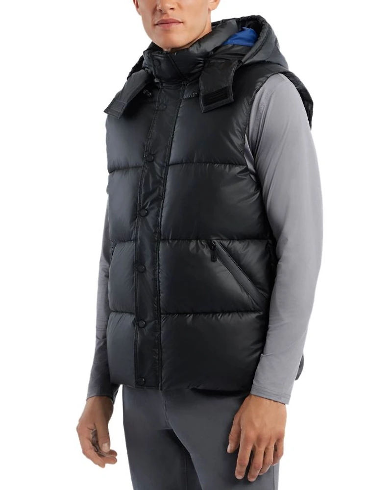 Chiswell Nylon Quilted Removable Hood Full Zip Puffer Vest
