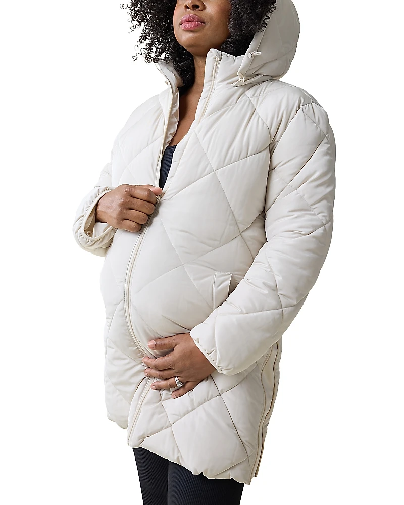 Ingrid & Isabel Hooded Longline Puffer Maternity Jacket