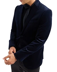 Cotton Velvet Check Slim Fit Blazer