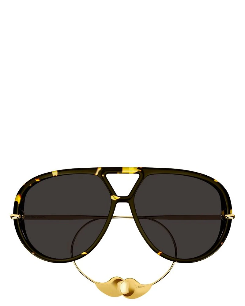 Fashion Show Drop Earring Geometrical Sunglasses, 63mm