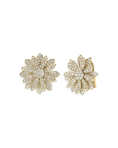 Roberto Coin 18K Yellow Gold Margherita Diamond Flower Stud Earrings