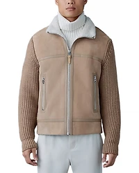 Mixed Media Zip Front Jacket