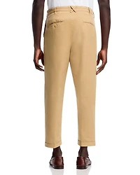 Pleated Cropped Chino Pants