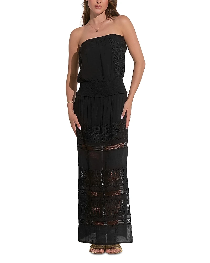 Elan Strapless Crochet Maxi Dress