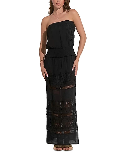 Elan Strapless Crochet Maxi Dress