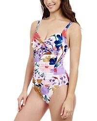 Melody Sweetheart Twist Front Princess Seam One Piece Swimsuit