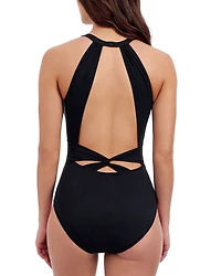 Tutti Frutti High Neck Keyhole Back One Piece Swimsuit