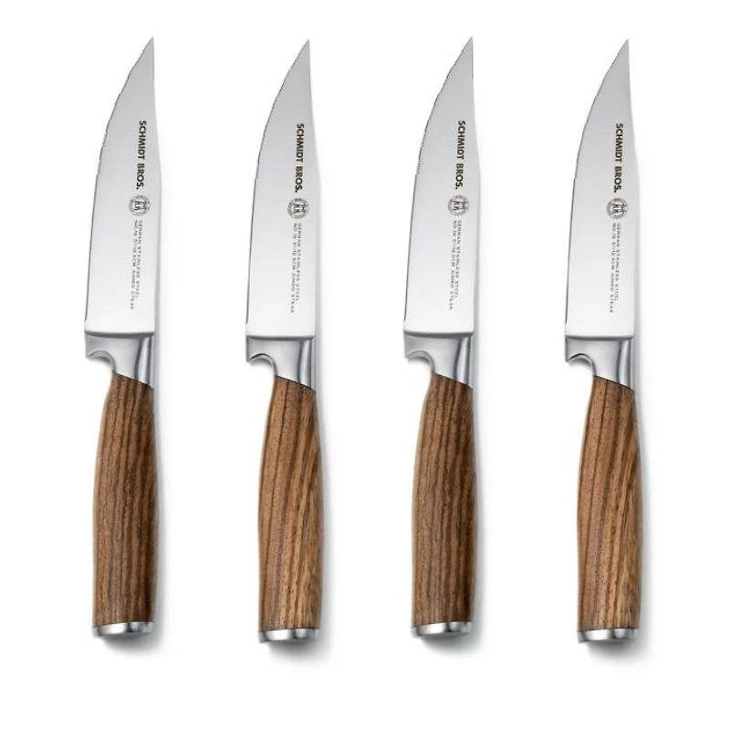 Cutlery Zebra Wood 4-Pc. Jumbo Steak Knife Set