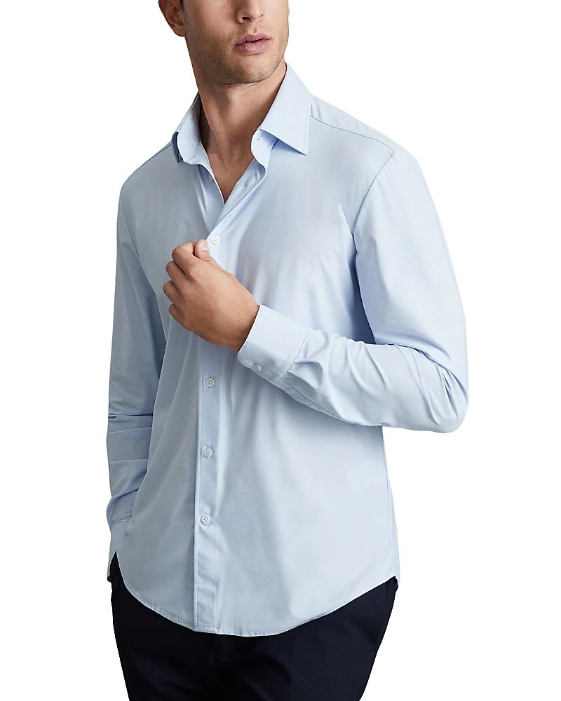 Reiss Voyager Slim Fit Long Sleeve Travel Shirt