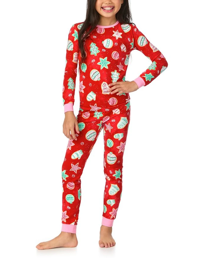 Unisex Christmas Printed Long Sleeve Pajama Set - Little Kid, Big Kid