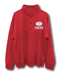 Junk Food Clothing Unisex Nfl San Francisco 49ers Mock 1/4 Button Up