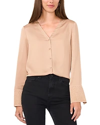 Vince Camuto Collarless Button Down Blouse