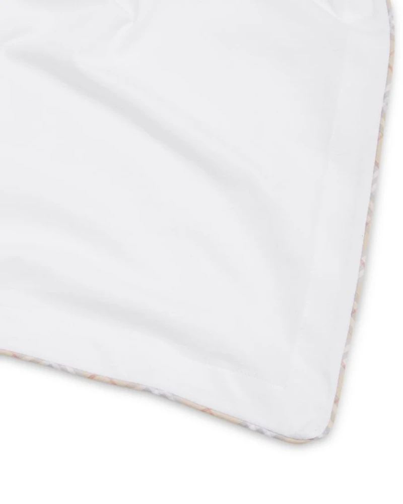 Unisex Check Piping Cotton Blanket