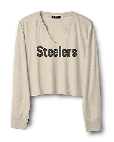 Junk Food Clothing Women's Nfl Pittsburgh Steelers Sunday Crop Thermal