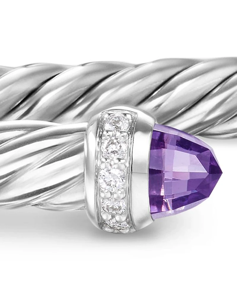 Cablespira Flex® Bracelet Sterling Silver with Diamonds, 4mm