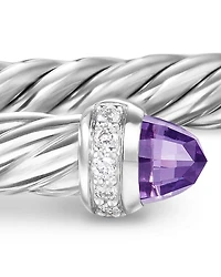 Cablespira Flex® Bracelet Sterling Silver with Diamonds, 4mm