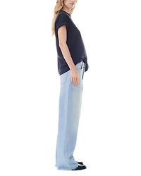 White Basic Jersey Rhinestone Relaxed Tee