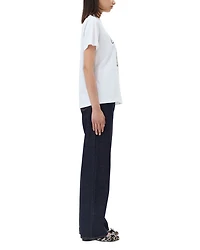 White Basic Jersey Leopard Relaxed Tee