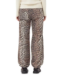 Leopard Print Drawstring Pants