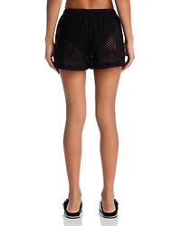 The Nancy Eyelet Swim Cover-Up Shorts