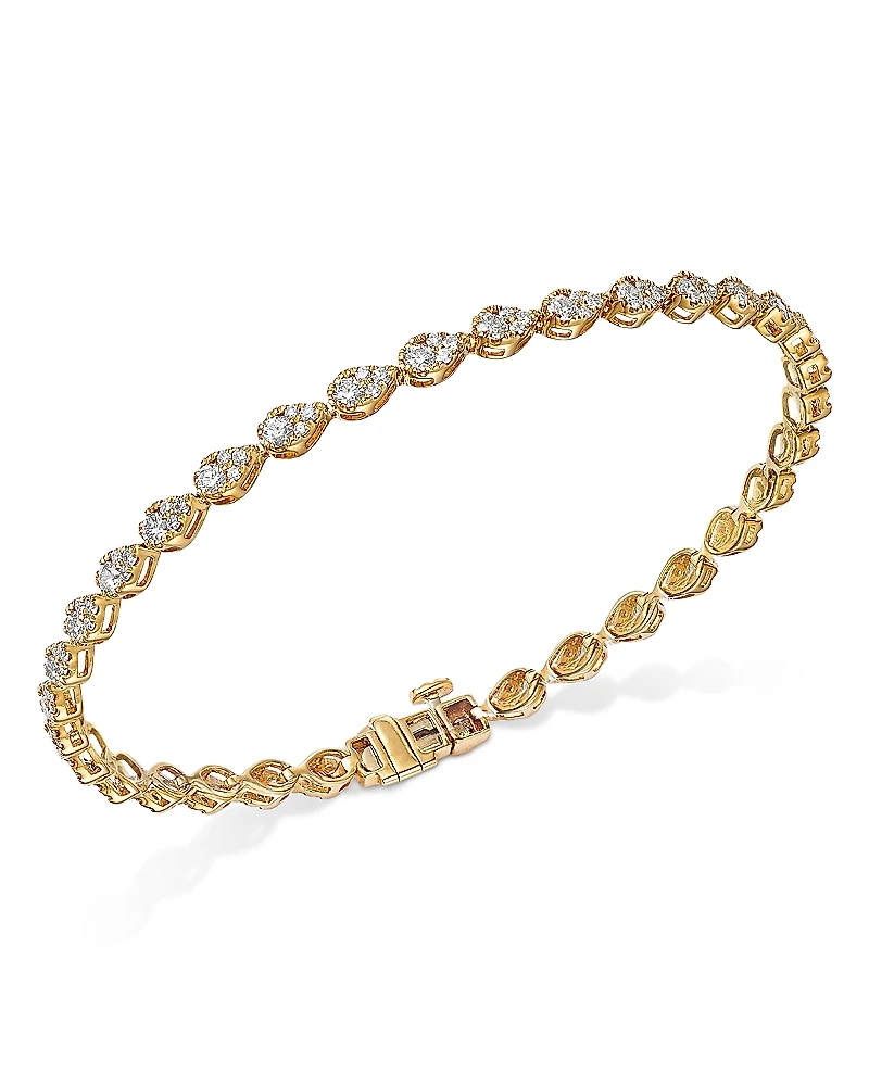 Bloomingdale's Fine Collection Diamond Mini Pear Cluster Tennis Bracelet