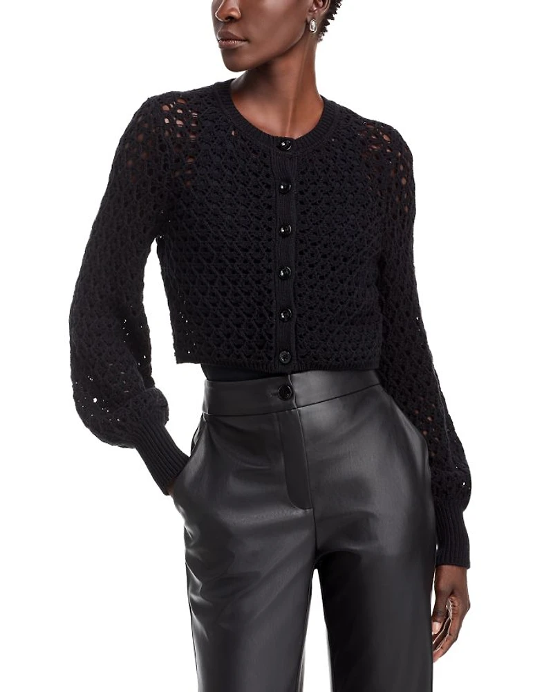 Tori Blouson Sleeve Cotton Cardigan Sweater