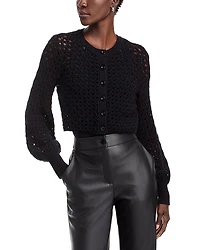 Tori Blouson Sleeve Cotton Cardigan Sweater