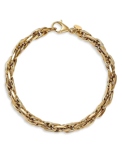 14K Yellow Gold Intertwined Link Chain Bracelet