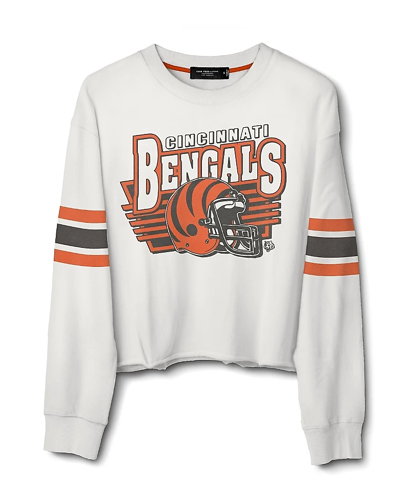 Junk Food Clothing Women's Nfl Cincinnati Bengals Kickoff Crop Crew Fleece Sweatshirt