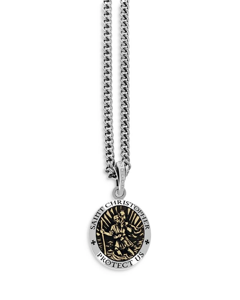 Saint Christopher Pendant Necklace, 24"