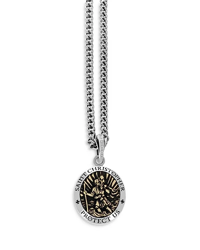 Saint Christopher Pendant Necklace, 24"