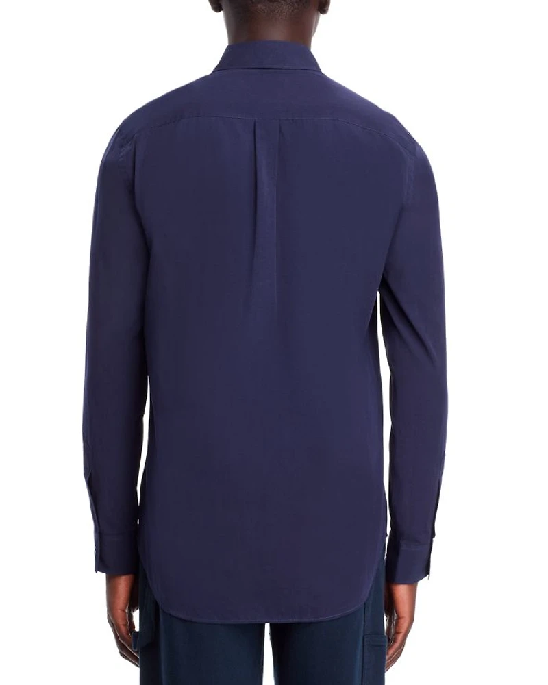 Embroidered Long Sleeve Button Front Shirt