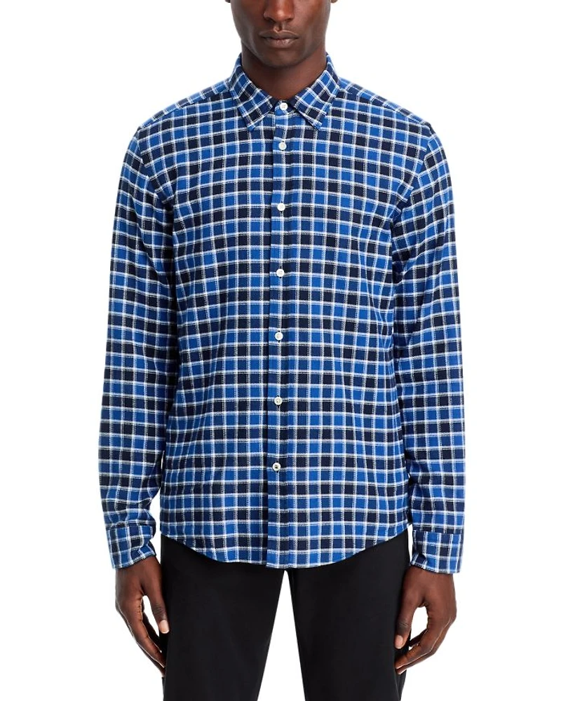 Cotton Check Slim Fit Button Down Shirt
