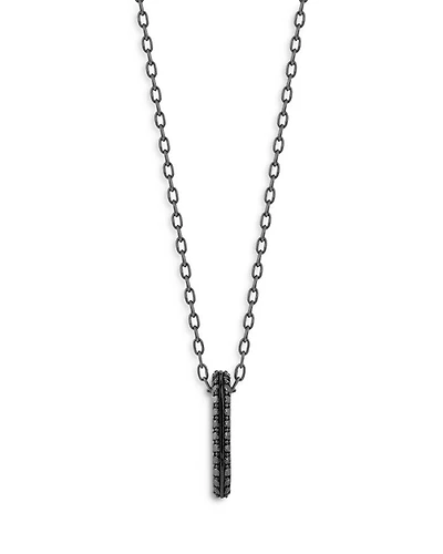 18K Black Gold Black Diamond Link Pendant Necklace, 24"