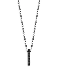18K Black Gold Black Diamond Link Pendant Necklace, 24"